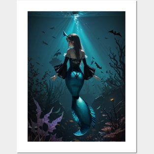 Gothic Mermaid Beauty Posters and Art